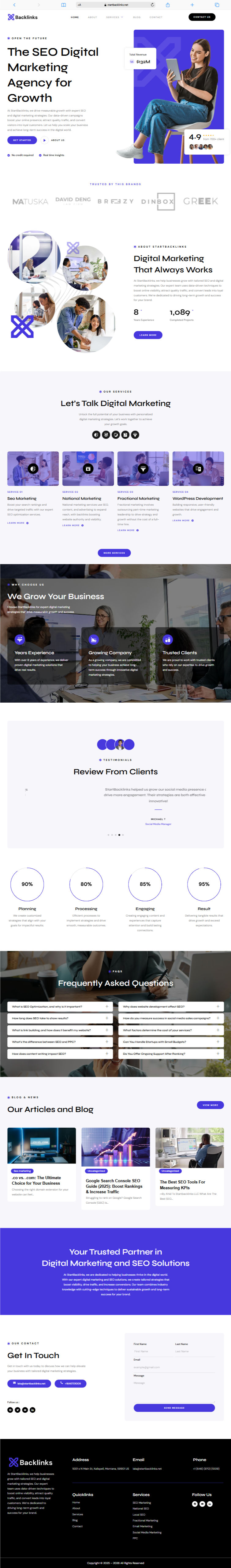 StartBacklinks website screenshot