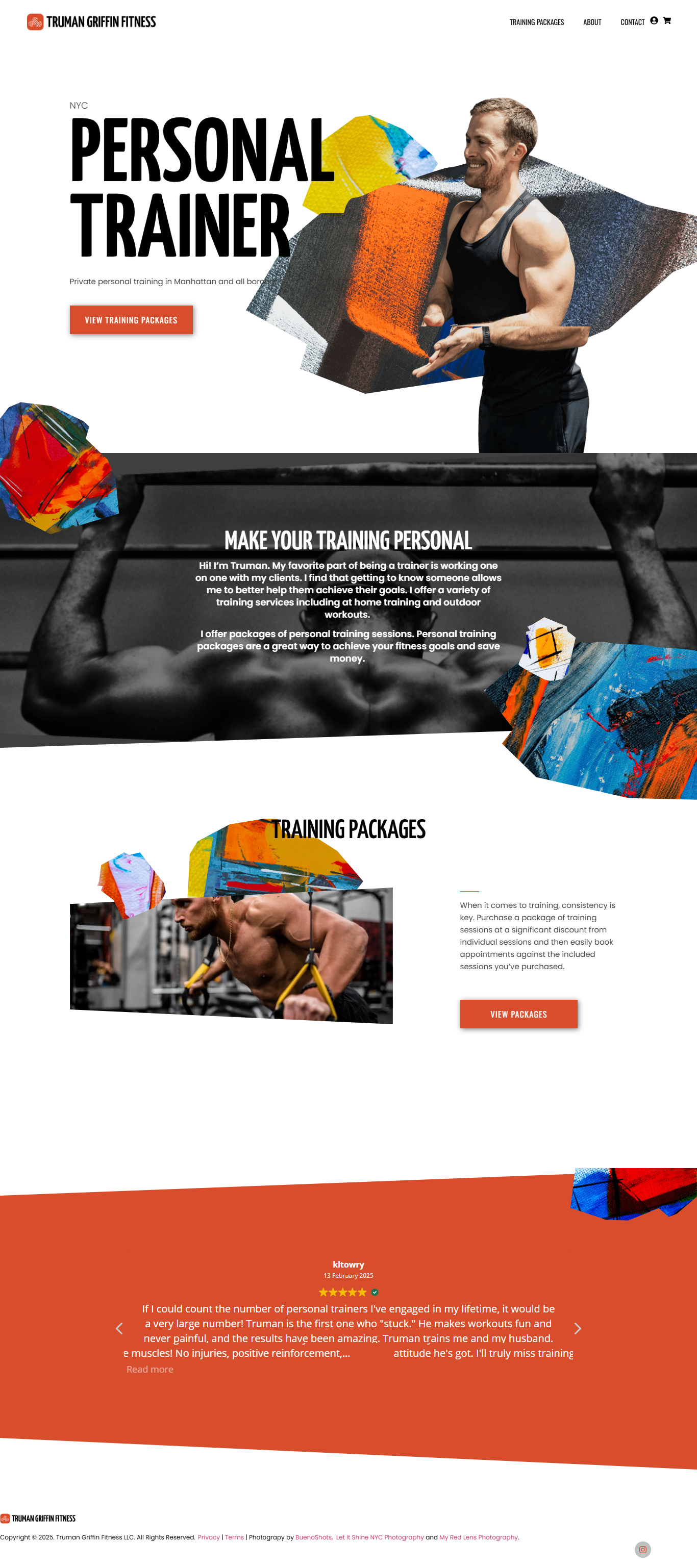 Truman Griffin Fitness website screenshot